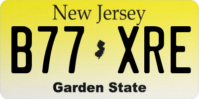 NJ license plate B77XRE