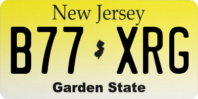 NJ license plate B77XRG