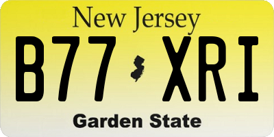 NJ license plate B77XRI