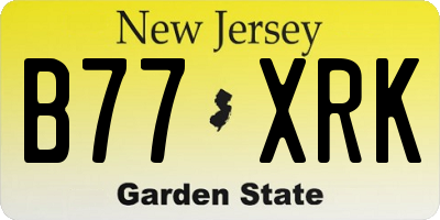 NJ license plate B77XRK
