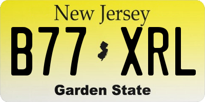 NJ license plate B77XRL