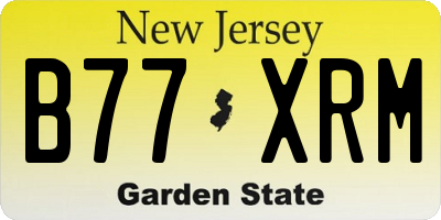 NJ license plate B77XRM