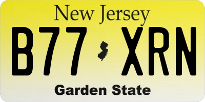 NJ license plate B77XRN
