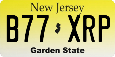 NJ license plate B77XRP