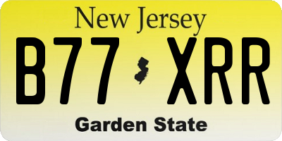 NJ license plate B77XRR
