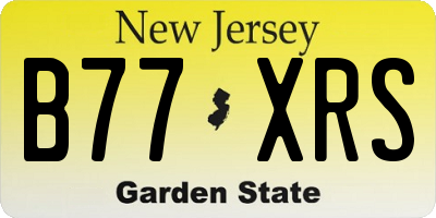 NJ license plate B77XRS
