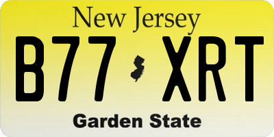 NJ license plate B77XRT