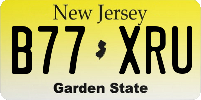 NJ license plate B77XRU