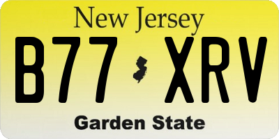 NJ license plate B77XRV
