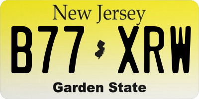 NJ license plate B77XRW