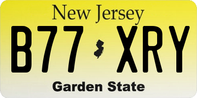 NJ license plate B77XRY