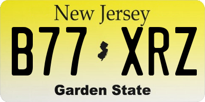 NJ license plate B77XRZ