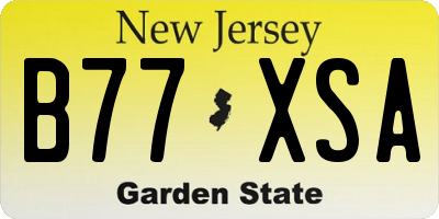 NJ license plate B77XSA