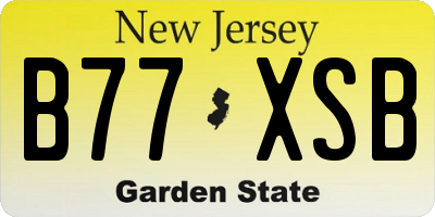 NJ license plate B77XSB