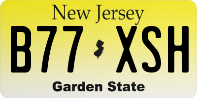 NJ license plate B77XSH