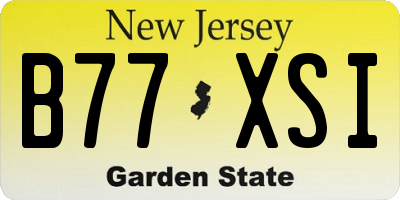 NJ license plate B77XSI
