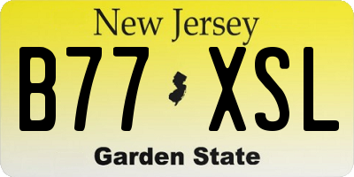 NJ license plate B77XSL