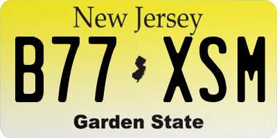 NJ license plate B77XSM