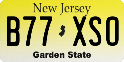 NJ license plate B77XSO