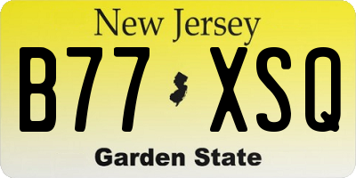 NJ license plate B77XSQ