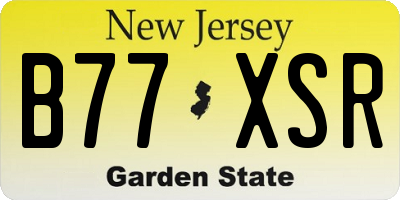 NJ license plate B77XSR