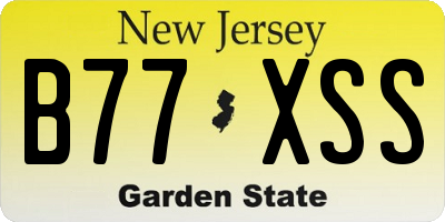 NJ license plate B77XSS