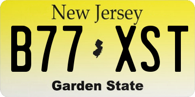 NJ license plate B77XST
