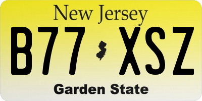 NJ license plate B77XSZ