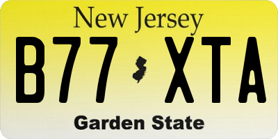 NJ license plate B77XTA