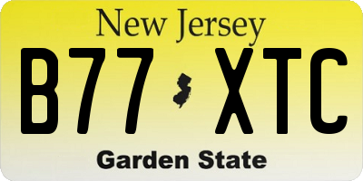 NJ license plate B77XTC