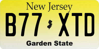 NJ license plate B77XTD