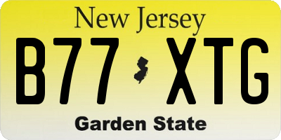 NJ license plate B77XTG