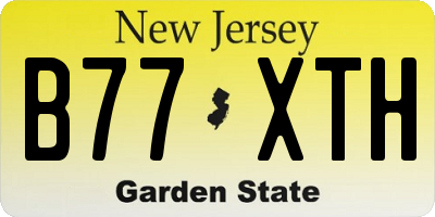 NJ license plate B77XTH