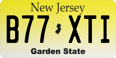 NJ license plate B77XTI