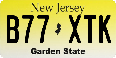 NJ license plate B77XTK