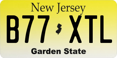 NJ license plate B77XTL