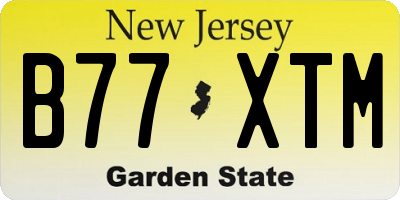 NJ license plate B77XTM