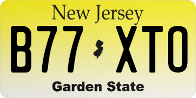 NJ license plate B77XTO