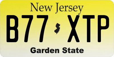 NJ license plate B77XTP