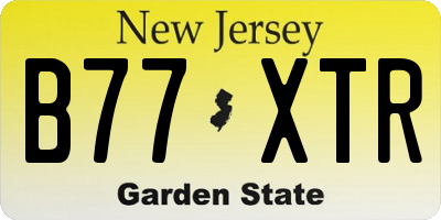 NJ license plate B77XTR