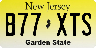NJ license plate B77XTS