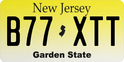 NJ license plate B77XTT