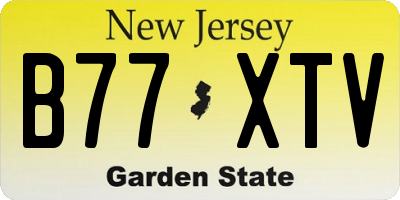 NJ license plate B77XTV