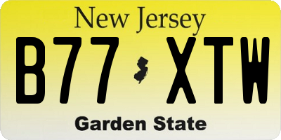 NJ license plate B77XTW