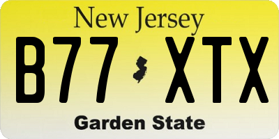 NJ license plate B77XTX