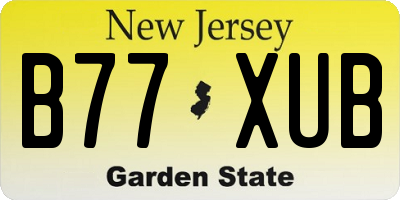 NJ license plate B77XUB