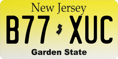 NJ license plate B77XUC