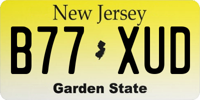 NJ license plate B77XUD