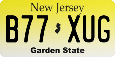 NJ license plate B77XUG