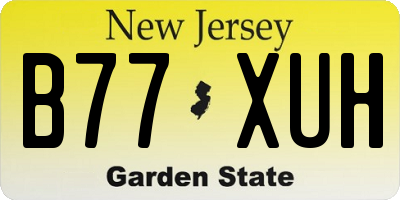 NJ license plate B77XUH